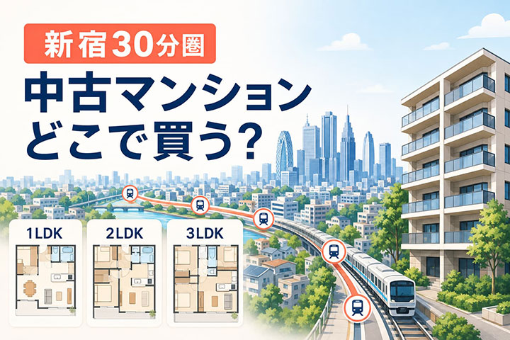 新宿通勤で中古マンションを買うならどこ?30分圏の候補駅と間取り別の探し方