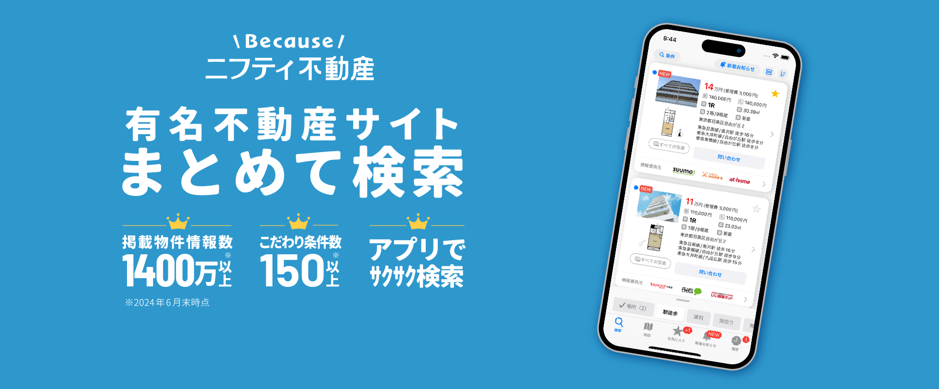because ニフティ不動産 選ばれるだけの理由があります