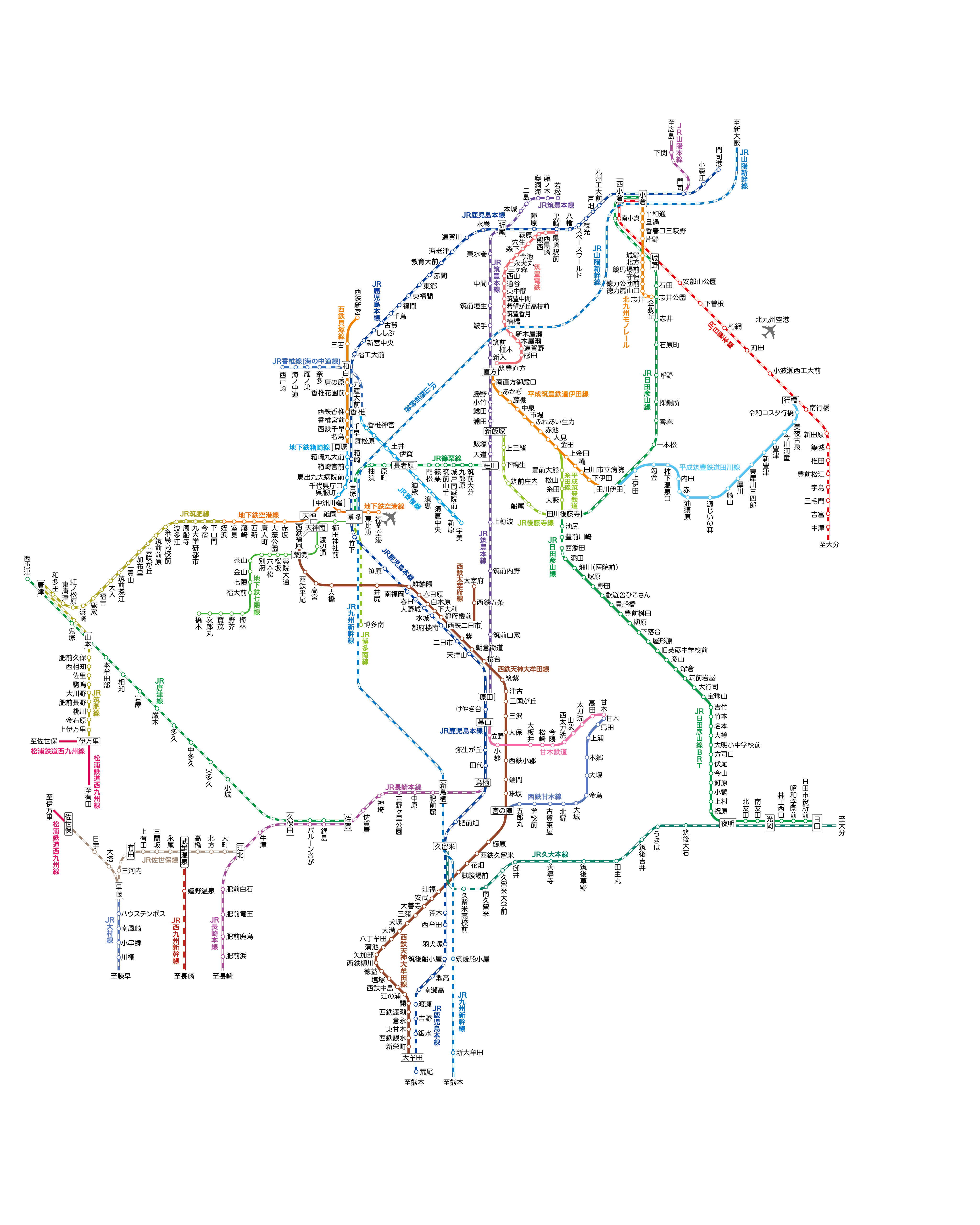 福岡県の路線図
